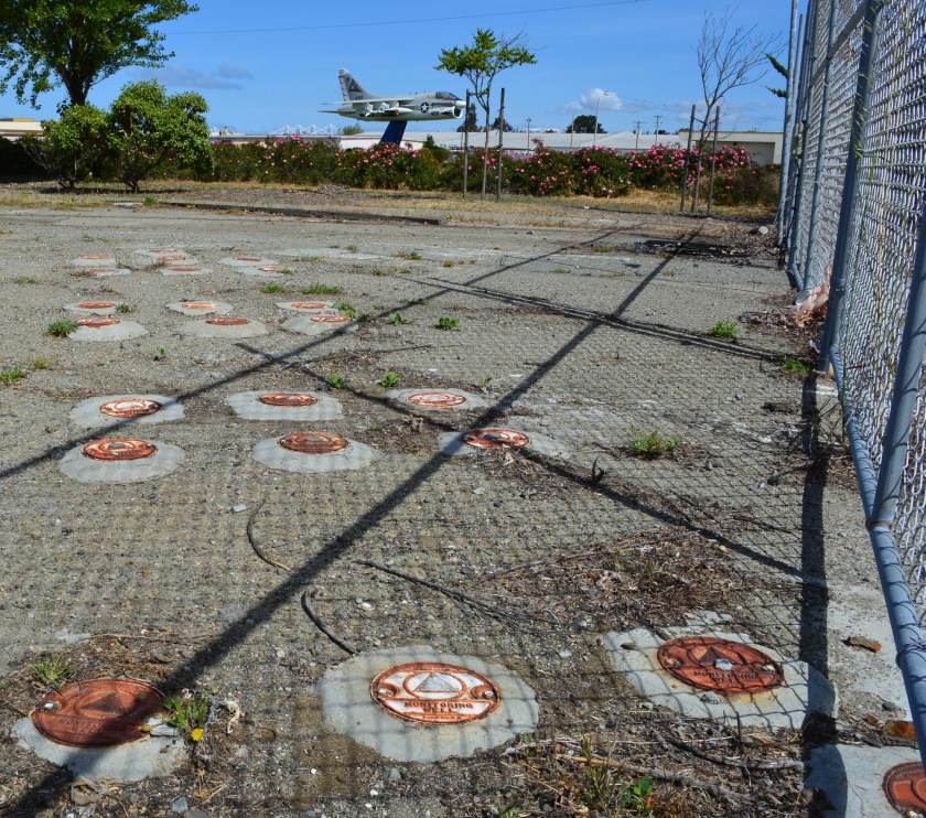 One of the high contamination "hot spots" that will get extra treatment to cleanup trichlorethene solvent in groundwater 30 to 40 feet deep.