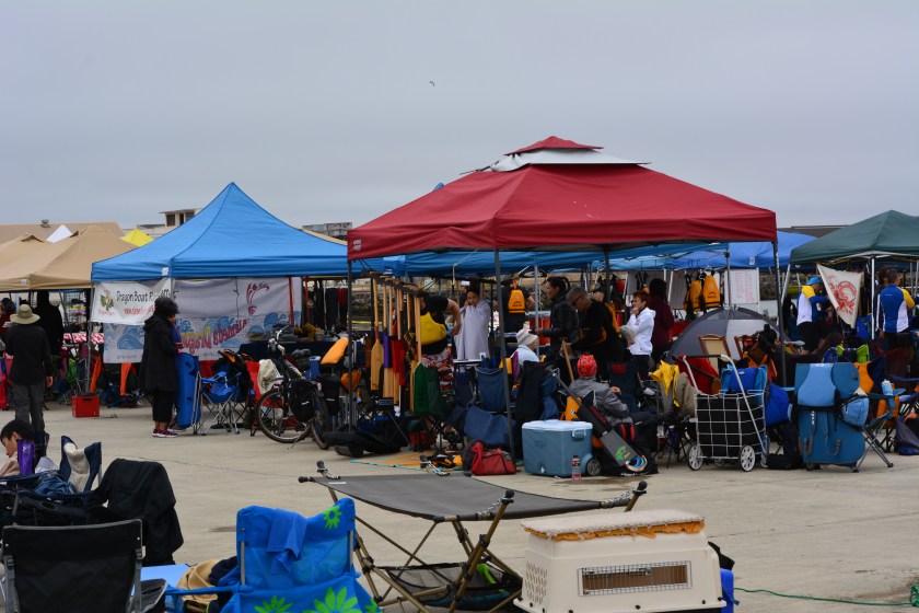 Dragon boat "village" at Seaplane Lagoon