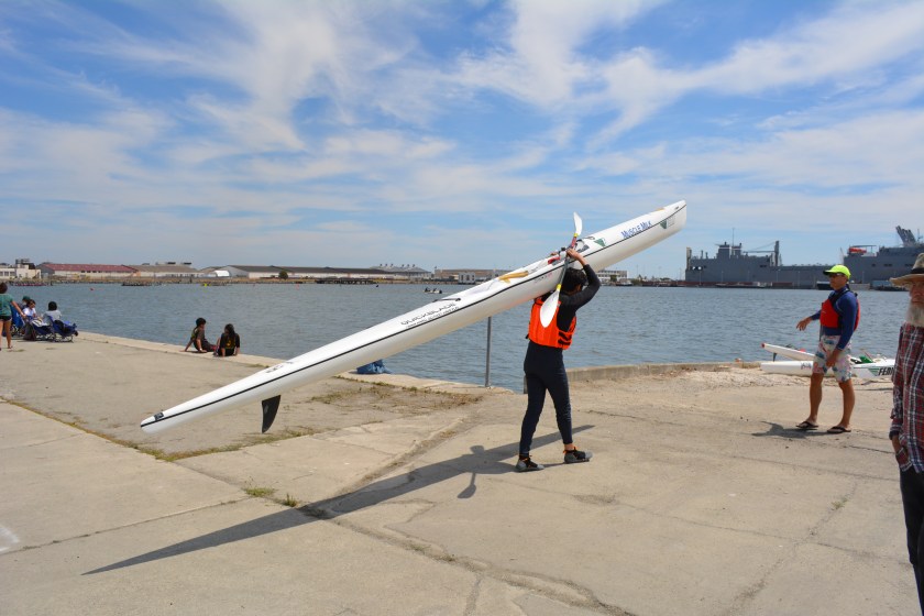 Wave Chaser carrying boat to Seaplane Lagoon launch