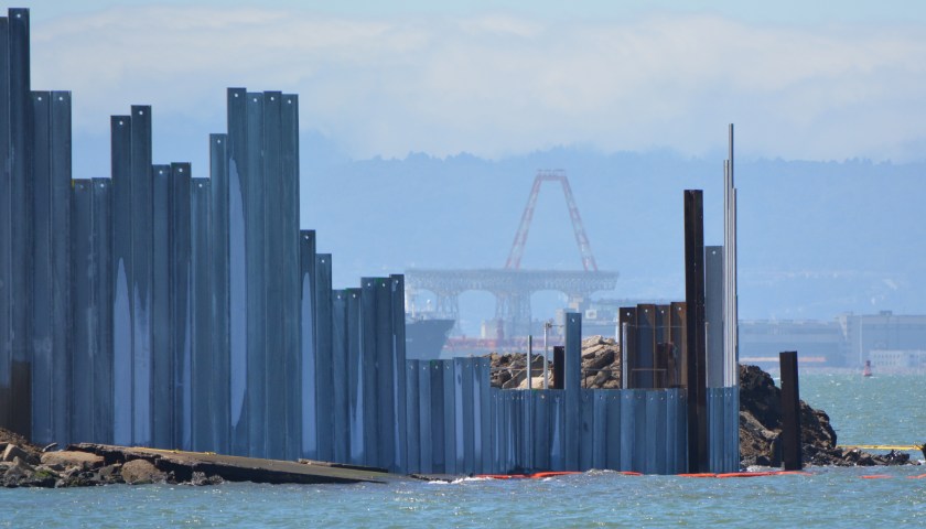 Site 1 waste isolation barrier under construction