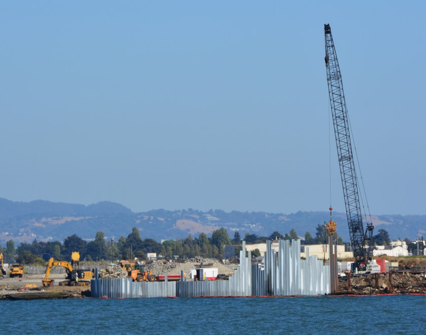 Waste isolation barrier will have 12 more cells to the right when completed.