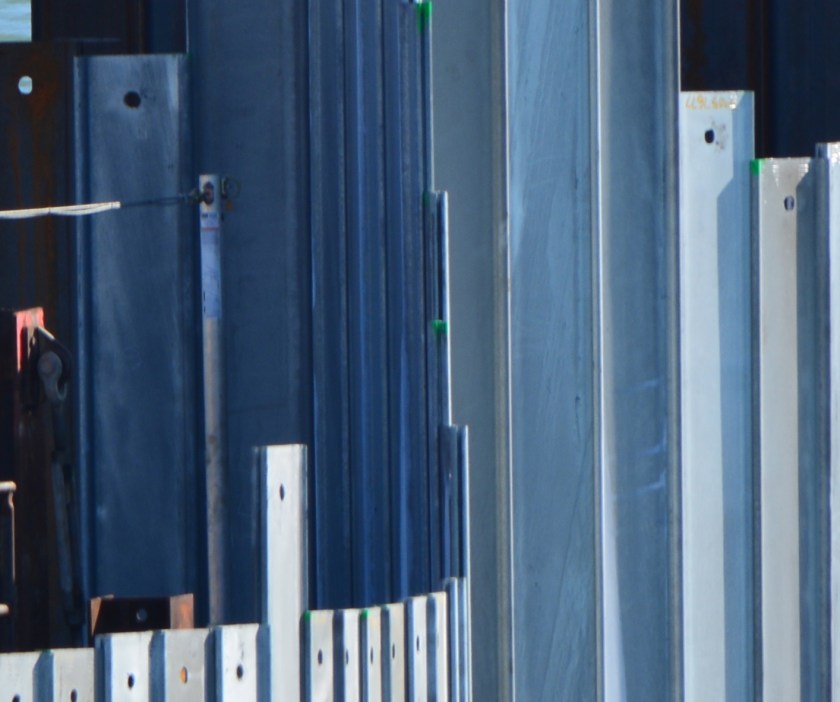 Interlocking pilings closeup