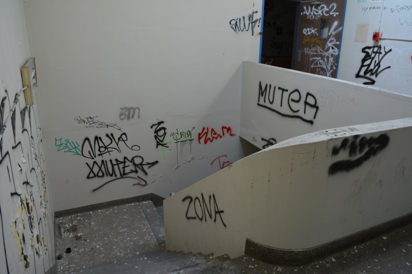 BEQ Mess Hall staircase showing exceptional structural integrity after 75 years.