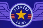 Aviation-themed Alameda Point sign