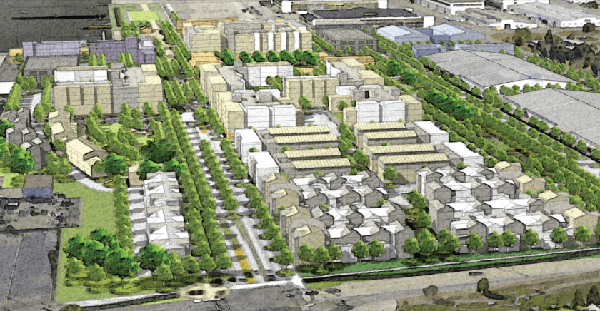 Site A aerial view looking west