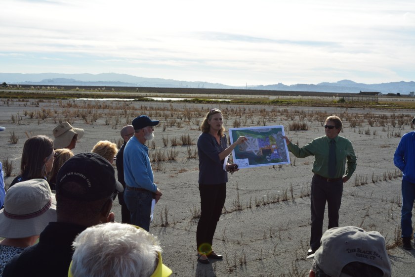Another view from the stop next to the future VA clinic site. Small wetland in between runways can be seen in the background. VA is expected to enhance the wetland, which remains covered with water in the middle of the airfield despite a drought. 