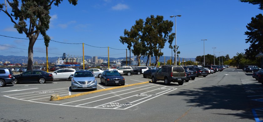 O Club parking lot on Main Street for ferry riders. Licensed for use by WETA.