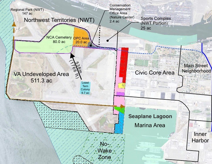 Current plan approved in 2012 after city of Alameda gave up 74 acres of Northwest Territories to move the OPC (outpatient clinic) and part of the cemetery.