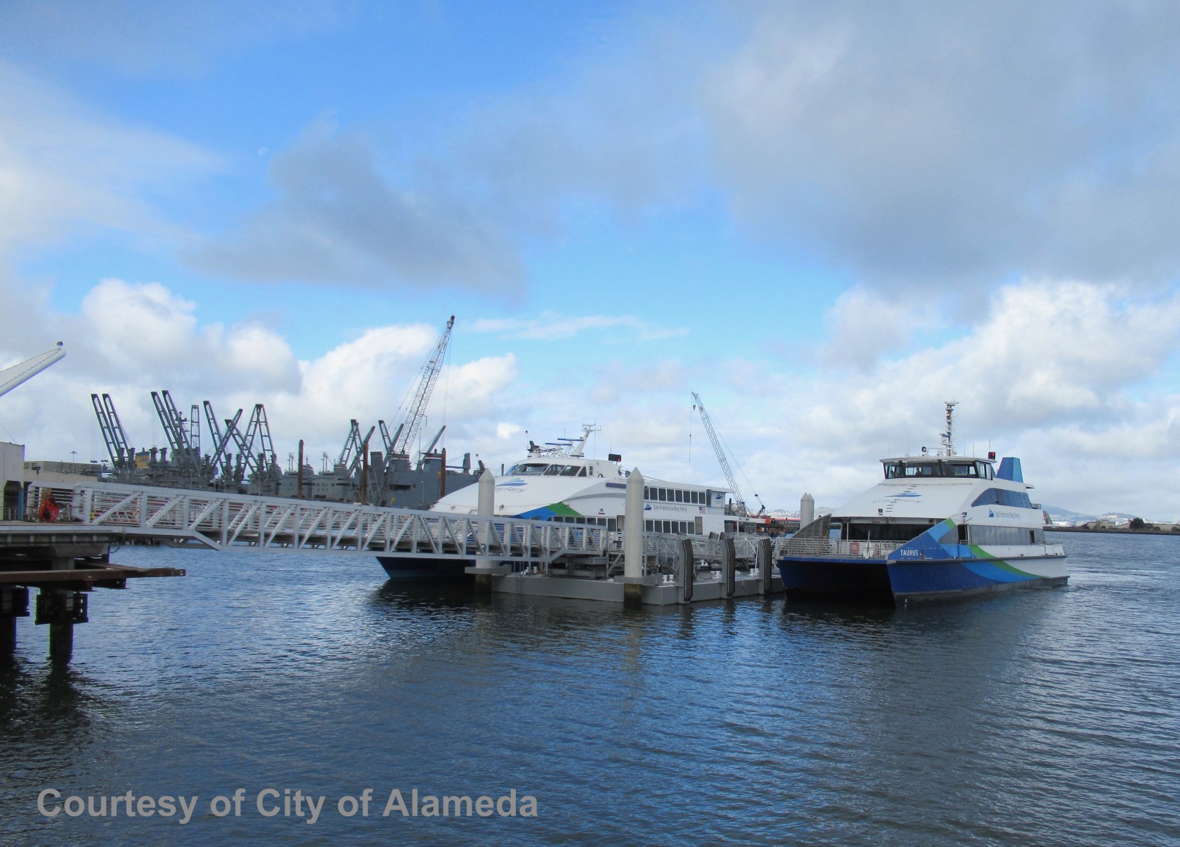 Sl Terminal Two ferries mooring at SL terminal – Alameda Point Environmental Report